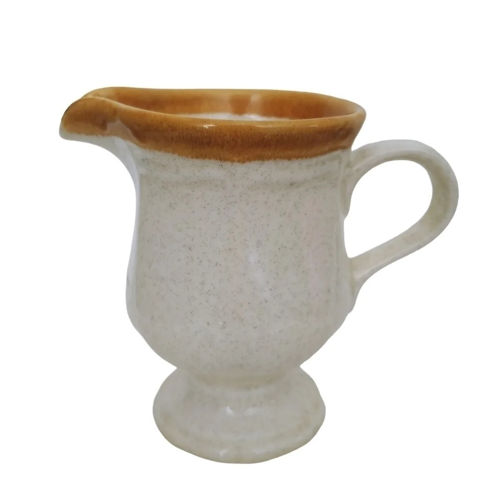 Vintage Mikasa EC400 Speckled Stoneware Creamer Tan/Cream